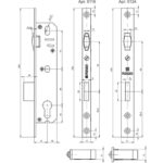 Корпус узкопрофильного замка с роликовой защелкой 5124-30 CP хром