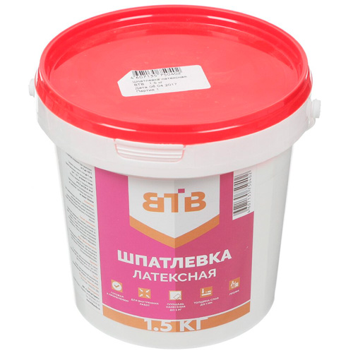 Шпатлевка латексная ВТВ, 1,5 кг Шпатлевка латексная ВТВ, 1,5 кг