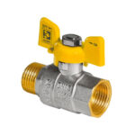 Кран газовый, шаровый, бабочка, 1/2", вн-нар, KOER/NOLF, усиленный