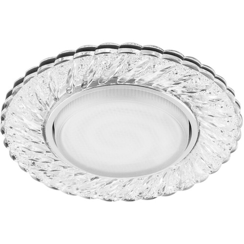 Светильник встраиваемый с белой LED подсветкой Feron CD4021 потолочный GX53 без лампы прозрачный Светильник встраиваемый с белой LED подсветкой Feron CD4021 потолочный GX53 без лампы прозрачный
