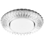 Светильник встраиваемый с белой LED подсветкой Feron CD4025 потолочный GX53 без лампы прозрачный