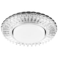 Светильник встраиваемый с белой LED подсветкой Feron CD4025 потолочный GX53 без лампы прозрачный