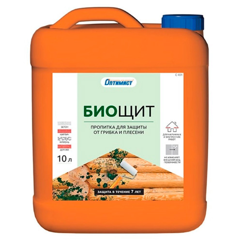 Антисептик для древесины и камня Оптимист Биощит C401, 5 л Антисептик для древесины и камня Оптимист Биощит C401, 5 л