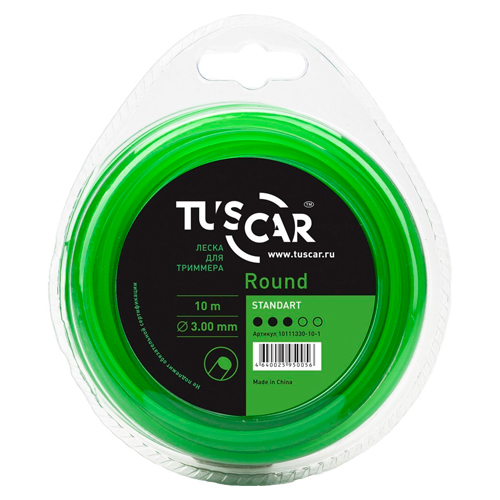 Леска для триммера, 3 мм TUSCAR Round Standart, 10 м Леска для триммера, 3 мм TUSCAR Round Standart, 10 м